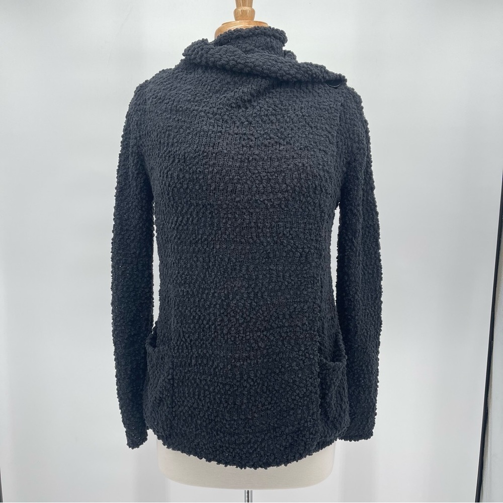 Bobeau Black Cowl Neck Sweater Medium Bobeau Wrap Around Sweater Cardigan